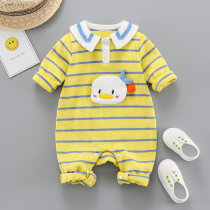 Baby spring onesies new men and women baby newborn long sleeve pa fu romper chun qiu kuan wai chu fu Hundred Days