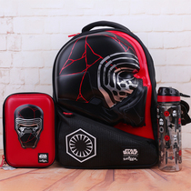 Australian smiggle student Red and Black Samurai shoulder decompression schoolbag stationery box kettle June 1 Childrens Day gift