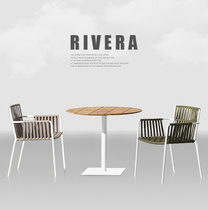 Outdoor table and chairs Courtyard Rattan OUTDOOR RATTAN BENCHES WATERPROOF SUNSCREEN SQUARE TABLE LONG TABLE CASUAL OPEN-AIR BALCONY MINIMA VILLA