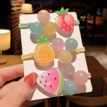 Children cute little leather gluten girl hair ring headwear Hair Hair Ring not Hurt Hair Cord Girl Hair Rope Baby Hair Accessories