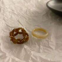 Port Wind retro ring Two sets Temperament Personality Chain Irregular Design New Index Finger Ring Ring