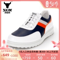 XGN Small Bull Real Leather Board Shoes Mens Summer 100 Hitch Shoes Men Casual Leather Shoes Man 2022 New Tourist Shoes