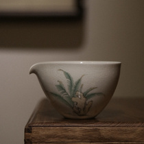 Pete Cat Jingde Town Ancient glazed grass wooden grass hand wide mouth cup Japanese cup tea division tea ceramic