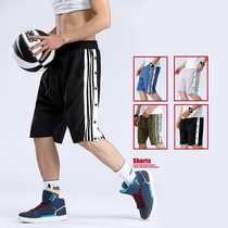 Breasted shorts mens summer basketball training open buckle middle pants side breasted trend casual pants loose sports five-point pants