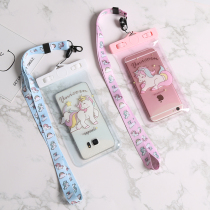 Beach cartoon mobile phone waterproof bag transparent Android 6 inch screen plus diving cover swimming touch screen mobile phone