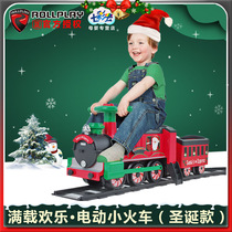 American rollplay like thunder Christmas gifts children electric rail train can take people steam train toys