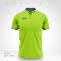 ORKY Wokai summer football polo shirt mens lapel T-shirt sports breathable quick-drying custom-made short-sleeved T-shirt