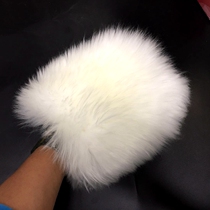 Percentis wool carwash supplies double-sided long hair wiping car gloves car beauty cleaning supplies tools not dropping hair