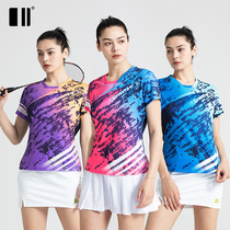 New single double number badminton suit short sleeve suit mens speed dry and breathable table tennis clothes suit womens spring and summer