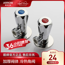 Wrigley Sanitary Triangle Valve All Copper Chrome Plated Cold and Hot Water Valve Toilet Water Stop Valve Thickened Three-way Angle Valve Household Valve