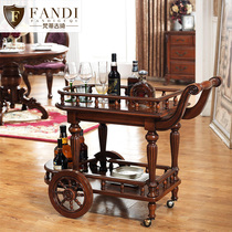 American full solid wood dining car luxury villa high-end trolley home tea truck hotel restaurant delivery car wine truck