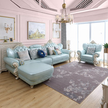 Sleeping Yieu Style Sofa Composition Living Room Whole LUXURIOUS SMALL HOUSEHOLD TYPE HOME SOLID WOOD CARVED LEATHER ART SOFA BRIEF