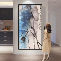 Hand Painted Oil Painting Hyun Guan Decoration Painting Single Piece Of Vertical Version Lotus Flower Abstract Art New Chinese Hung Painting Corridor Brief About Modern Day
