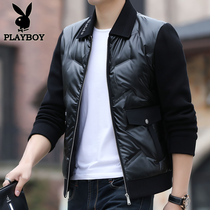 Playboy down jacket mens short winter mens handsome baseball collar trend light and thin warm autumn winter coat tide
