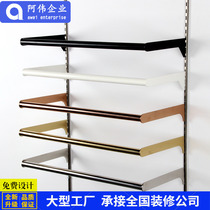 Clothing store card column a pillar T column black white rose yellow titanium stainless steel round tube side hanging clothes display rack