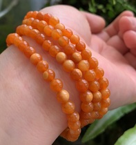 Yang Yujia natural yellow dragon Jade yolk material 138 ladies multi-Circle Bracelet necklace certificate New