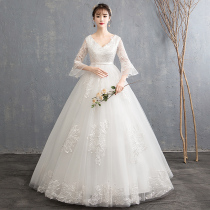 Pregnant women Main Wedding Bride 2021 new large size long sleeve long sleeve fat mm wedding dress high waist cover pregnant belly