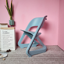 Nordic net red ins chair designer creative light luxury simple Nordic leisure foldable plastic restaurant dining chair