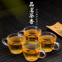 Ji Qianyi hammer glass kung fu teacup small Cup master cup tea heat-resistant transparent tea set individual cup