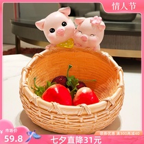 Adorable piglet key containing swing piece into the home Guan Guan Adornment Home Living Room Creative Light Lavish Door Shelf