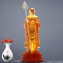 Xi Manti Taiwans glazed land Tibetan Wang handicraft living room Tibetan king Bodhisattva swaying piece Jiuhua Mountain Tibetan Wang Buddha statue