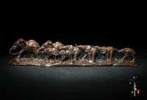 Yellow Poplar Wood (Elephant Pen Holder) Essay Style Culture Wenfang Four Treasure Pen Holder Wood Carving Pure Hand Engraving Handicraft