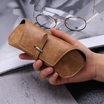 Glasses box ins portable anti-pressure cortical retro art boy creative personality sunglasses containing box