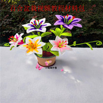 Small Pig Woven House Handmade DIY Gestation Time White Ensemble Flower material Package Video Tutorials