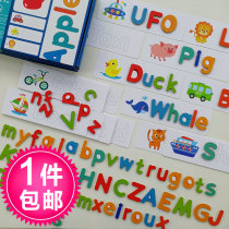 English spelling words game case English letters early childhood children early education wooden toys cognitive matching puzzle 35