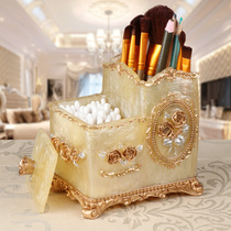 European makeup brush storage bucket cotton sign box dust brush tube desktop dressing table makeup brush storage box with cover