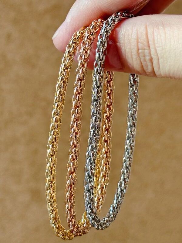 ins Street Style Three-Color Gold Chain Elastic Bracelet