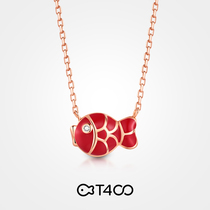 T400 clownfish necklace 2021 new female sterling silver light luxury niche design sense red choker gift