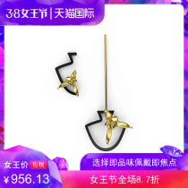 JLInN New Silver Accessories New Time Orchid Asymmetrical Ear Spikes Chest Needle Dual-use Personality Small Crowdstars Same