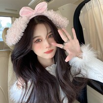 Japan gelato new curly roll of lamb hair cute butterfly knots headband Hair Hoop Woman Wash face head hoop hair