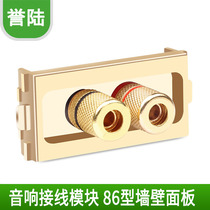 Champagne gold Type 86 audio Wall module two-end speaker audio socket banana head function module