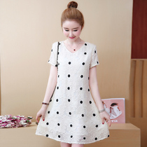 Big Code Women Dress Summer Dress Slightly Fat Mm Ocean Air Reduction Veil Belly slim cover dress Dress Fat Sister Dress New