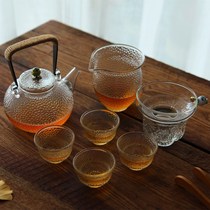 Day Style Hammer Teapot teapot suit Home entire set of Gongfu tea with tea tea Tea Leaking Tea Cup Glass Cooking Teapot Suit