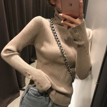 2022 autumn and winter new Korean version exploits womens clothing Conspiculy High Collar Sweater Fall in the fall Underhand Jersey With Underhand Jersey
