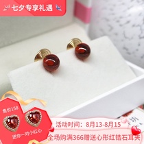 New shiny pomegranate red artificial zircon ear clip CC jewelry workshop painless handmade earrings show temperament earrings