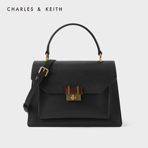 (Hot product return)CHARLES&KEITH womens bag CK2-50270625 Retro shoulder bag Kelly bag