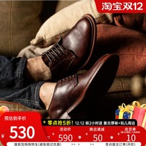 Playing tired kids Derby shoes Goodyear business leisure retro Country handmade mens real leather shoes