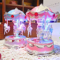 Luminous Rotary Trojan Music Box Eight-soundbox Birthday Gift for girls and girls Girlfriends Valentines Day Creative Gifts