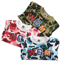 2021 spring and autumn children boys and girls baby camouflage round neck sweater cotton terry fabric