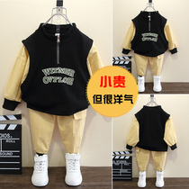 Boy net red suit foreign spring 2021 new Korean version of the childrens clothing male baby fashionable handsome childrens clothes tide