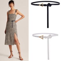 Minimalist fashion suit fine belt lady 100 lap knotted decorative leather strap black fit dress sweater for sweater