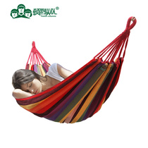 Dumba column double padded canvas hammock outdoor camping indoor leisure swing send strapping rope storage bag