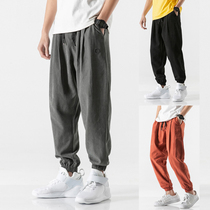 Summer Men Casual Pants Easy Harynn Thin pair of pants for mens bunches and leisure 90% sports pants