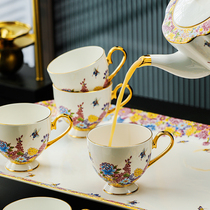 Rsemnia Jingdezhen High White Porcelain Coffee Furniture European-style Enamel Color Coffee Cup Upscale Coffee Furniture Delivery Suit