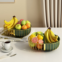 2021 New Fruit Pan Light Lavish Living Room Water Fruit Basket Home Modern Double Basket Fruit Basin Minima Snack Containing Basket