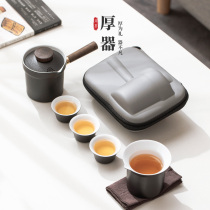 Outdoor single tea-making anti-scalding with custom-made travel Gongfu tea suit Express guests one pot three cups portable bag style